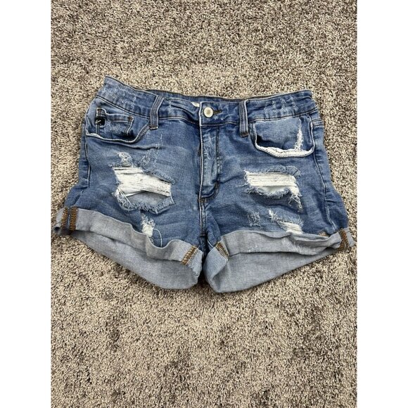 KanCan Distressed‎ Jean Shorts Women’s 11 29 Cuffed Hem Ripped Stretch Denim - Picture 1 of 10